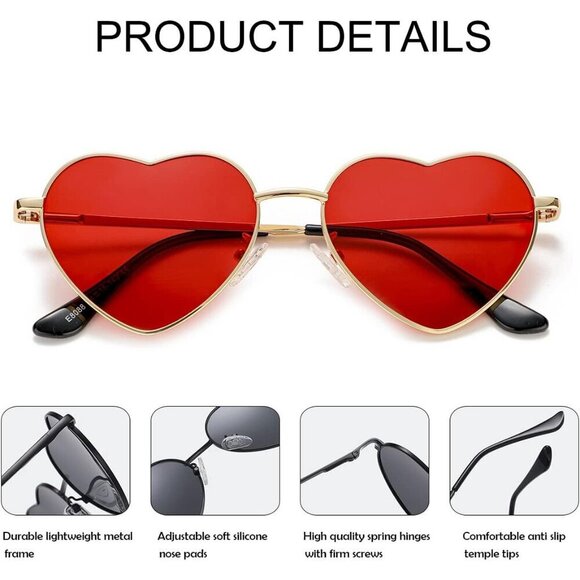 Women Heart Shape Sunglasses Polarized UV400 Metal Frame Fashion Accessories main image 4